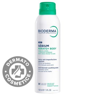 Spray de corp calmant anti-imperfectiuni Kerato+ Sebium, 150ml, Bioderma
