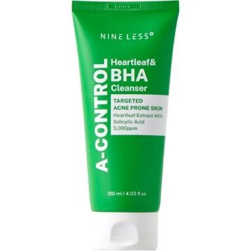Spuma de curatare cu Heartleaf si BHA A-Control, 120ml, Nine Less