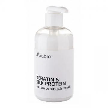 Balsam cu keratina si proteina de matase pentru par vopsit, 300ml, Sabio Balsam cu keratina si proteina de matase pentru par vopsit, 300ml, Sabio