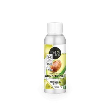 Balsam pentru par degradat cu avocado si ulei de masline, 50ml, Organic Shop Balsam pentru par degradat cu avocado si ulei de masline, 50ml, Organic Shop