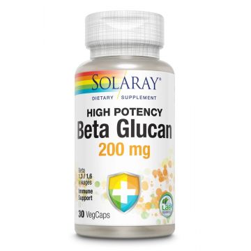 Beta Glucan 200mg Solaray, 30 capsule vegetale, Secom