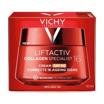 Crema antirid de zi cu SPF 50 Liftactiv Collagen Specialist 16 Vichy, 50 ml (Gramaj: 50 ml) Crema antirid de zi cu SPF 50 Liftactiv Collagen Specialist 16 Vichy, 50 ml (Gramaj: 50 ml)