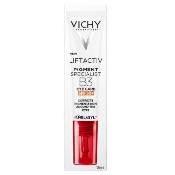 Crema cu efect antirid pentru conturul ochilor cu SPF 50 Liftactiv B3 Vichy, 15 ml Crema cu efect antirid pentru conturul ochilor cu SPF 50 Liftactiv B3 Vichy, 15 ml