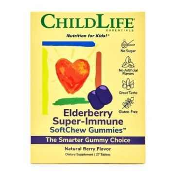 Elderberry Super-Immune ChildLife Essentials, 27 tablete, Secom Elderberry Super-Immune ChildLife Essentials, 27 tablete, Secom