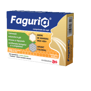 Faguria, 16 comprimate de supt, Antibiotice Faguria, 16 comprimate de supt, Antibiotice