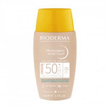 Fluid pentru piele mixta si grasa Photoderm Nude Touch Mineral SPF 50+, Bioderma (Gramaj: 40 ml, Nuanta fond de ten: Very Light) Fluid pentru piele mixta si grasa Photoderm Nude Touch Mineral SPF 50+, Bioderma (Gramaj: 40 ml, Nuanta fond de ten: Very Light)