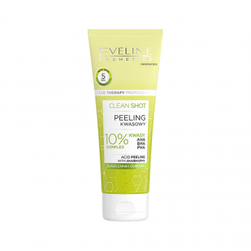 Lotiune peeling pentru fata cu acid Clean Shot, 75ml, Eveline