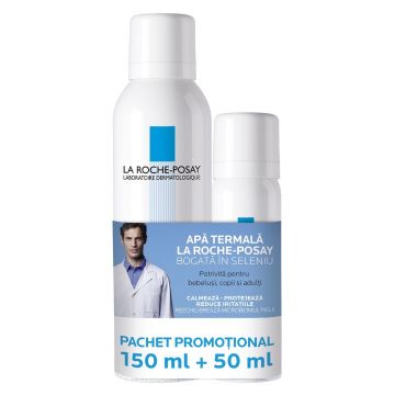 Pachet Apa termala cu efect de calmare si protejare, La Roche-Posay, 150 ml + 50 ml