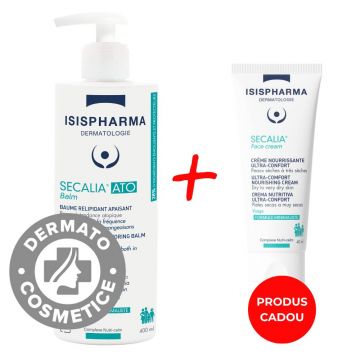 Pachet Balsam calmant pentru piele atopica Secalia 400ml + Crema de fata pentru piele atopica Secalia 40ml Gratuit, Isis Pharma