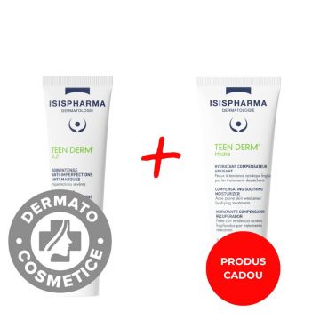 Pachet Crema pentru imperfectiuni Teen Derma AZ 30ml + Crema pentru pielea predispusa la acnee Teen Derm Hydra 40ml, Isis Pharma