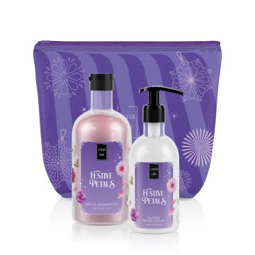 Pachet Gel de dus 500ml + Lotiune de corp 300ml Festive Petals, Lavish Care