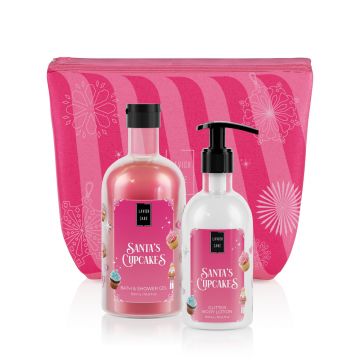 Pachet Gel de dus 500ml + Lotiune de corp 300ml Santa's Cupcake, Lavish Care