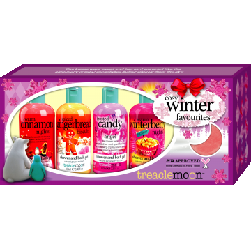 Pachet Geluri de dus 4 x 100ml + Bomba de baie 80g Cosy Winter Favourites, Treaclemoon Pachet Geluri de dus 4 x 100ml + Bomba de baie 80g Cosy Winter Favourites, Treaclemoon