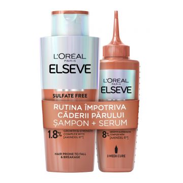 Pachet Sampon anti-cadere 250ml + Serum pentru scalp anti-cadere 102ml, Elseve