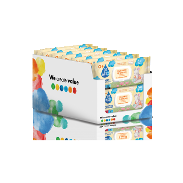 Pachet Servetele umede pentru copii cu Aloe si Migdale, 50 x 14 bucati, Go Wipes