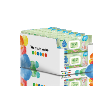 Pachet Servetele umede pentru copii cu Aloe si Musetel, 50 x 14 bucati, Go Wipes