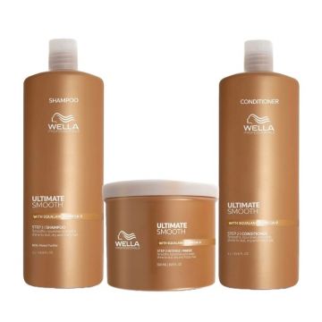 Pachet Wella Professionals Ultimate Smooth – Sampon, 1000 ml + Balsam, 1000 ml + Masca, 500 ml Pachet Wella Professionals Ultimate Smooth – Sampon, 1000 ml + Balsam, 1000 ml + Masca, 500 ml