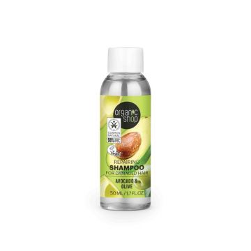 Sampon pentru par uscat cu avocado si masline, 50ml, Organic Shop Sampon pentru par uscat cu avocado si masline, 50ml, Organic Shop