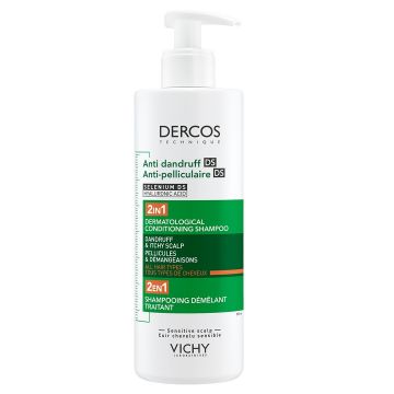 Sampon si balsam 2 in 1 anti-matreata pentru toate tipurile de par Dercos, Vichy (Gramaj: 390 ml) Sampon si balsam 2 in 1 anti-matreata pentru toate tipurile de par Dercos, Vichy (Gramaj: 390 ml)