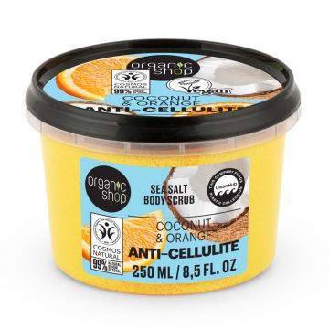 Scrub de corp anticelulitic Coconut & Orange, 250ml, Organic Shop