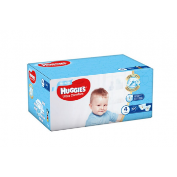 Scutece baieti Nr. 4 8-14kg Ultra Comfort, 100 bucati, Huggies