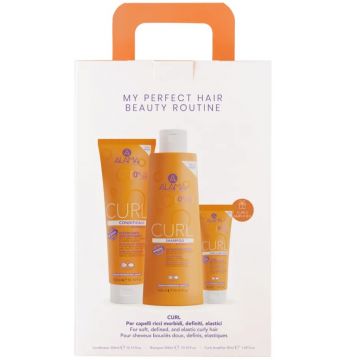 Set Alama Professional Curl Hair Routine Box, Sampon, 300 ml + Balsam, 300 ml + Fluid modelare bucle , 50 ml Set Alama Professional Curl Hair Routine Box, Sampon, 300 ml + Balsam, 300 ml + Fluid modelare bucle , 50 ml