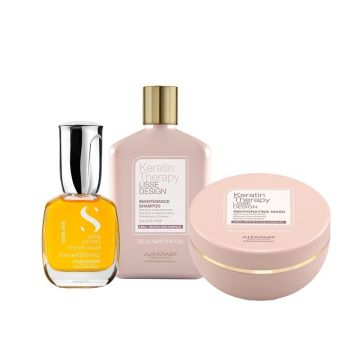 Set Alfaparf Keratin Therapy Lisse Design – Sampon 250 ml + Masca 200 ml + Ulei Cristalli Liquidi 15 ml Set Alfaparf Keratin Therapy Lisse Design – Sampon 250 ml + Masca 200 ml + Ulei Cristalli Liquidi 15 ml