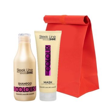 Set Sleek Line Colour – Sampon, 300 ml si masca cu proteine din matase pentru par vopsit, 250 ml Set Sleek Line Colour – Sampon, 300 ml si masca cu proteine din matase pentru par vopsit, 250 ml