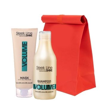 Set Sleek Line Volume – Sampon, 300 ml si Masca pentru volum intens cu proteine din matase, 250 ml Set Sleek Line Volume – Sampon, 300 ml si Masca pentru volum intens cu proteine din matase, 250 ml