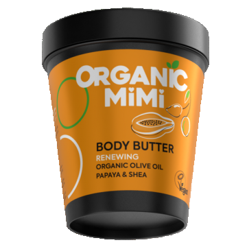 Unt de corp regenerant cu ulei de masline si papaya, 200ml, Organic Mimi Unt de corp regenerant cu ulei de masline si papaya, 200ml, Organic Mimi