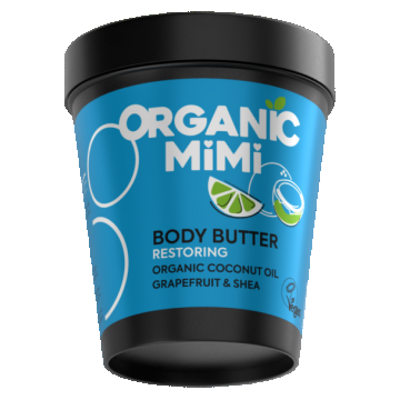Unt de corp reparator cu cocos si grapefruit, 200ml, Organic Mimi Unt de corp reparator cu cocos si grapefruit, 200ml, Organic Mimi