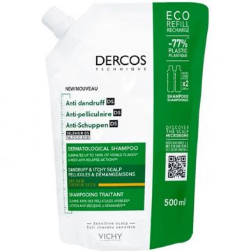 Vichy Sampon Dercos anti-matreata pentru par normal si uscat (Concentratie: Sampon, Gramaj: 390 ml Rezerva) Vichy Sampon Dercos anti-matreata pentru par normal si uscat (Concentratie: Sampon, Gramaj: 390 ml Rezerva)