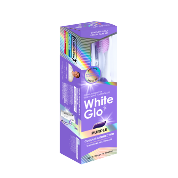 White glo extra purple colour corector pasta cu periuta X 160g tub