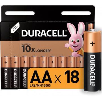 Baterii Basic AA, 18 bucati, Duracell