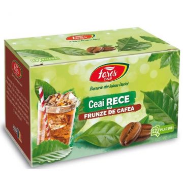 Ceai rece cu frunze de cafea-ceai, 12 plicuri, Fares