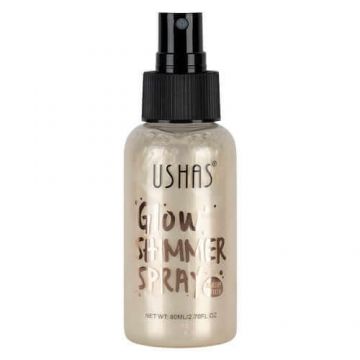 Iluminator de corp, Ushas, Glow Shimmer Spray, 01, 80 ml
