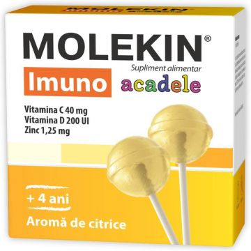 Molekin Imuno 4 ani+, aromǎ de citrice, 12 acadele, Zdrovit 