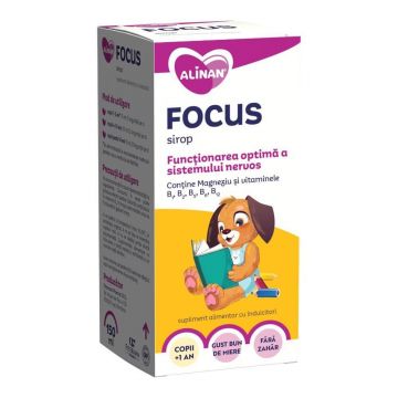 Sirop pentru funcționarea optimă a sistemului nervos pentru copii Focus, 150 ml, Alinan 