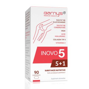 Supliment pentru ingrijire activa si complexa a articulatiilor, cartilajului si capsulei articulare Barny's Inovo 5, 90 comprimate, Good Days Therapy