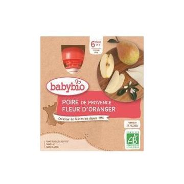 Babybio doypack pară floare de portocal 4 x 90 g