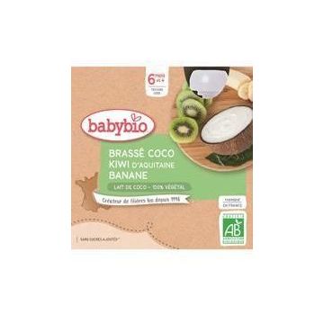 Babybio gustare cu lapte de cocos - kiwi și banană 4 x 85 g
