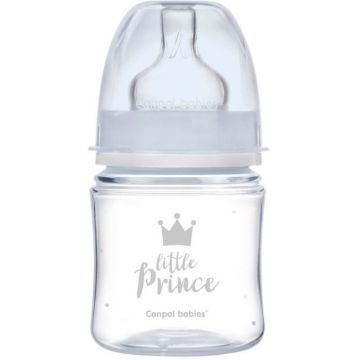 Canpol babies Sticlă anticolică pentru sugari EasyStart ROYAL BABY albastru 120 ml