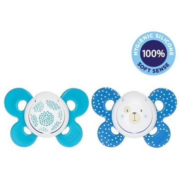 Chicco Physio Comfort Silicone Soother Boy Dots/Macko 6-16m 2 buc