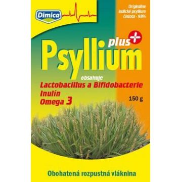 Dimica Psyllium PLUS îmbogățit cu fibre solubile, cu lactobacili și bifidobacterii 300 g