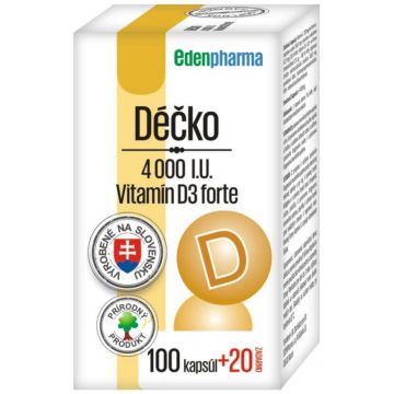EdenPharma Déčko 4000 U.I., vitamina D3 forte 120 comprimate