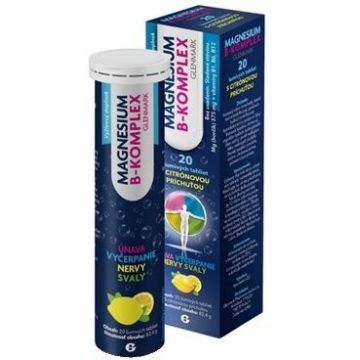 Glenmark Magnesium B-Komplex cu aromă de lămâie 20 comprimate efervescente