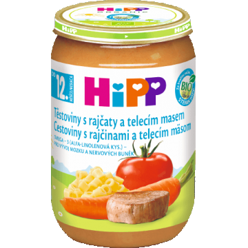 HiPP Roșii organice cu paste și vițel 220 g