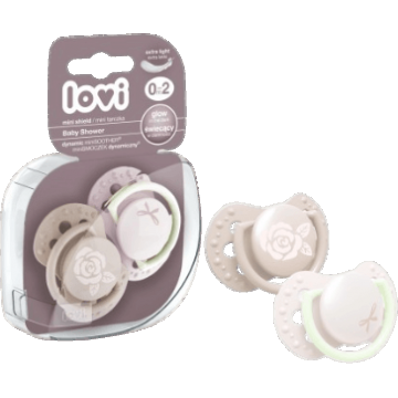 LOVI Mini Soother Baby Shower 0-2m fată 2 buc