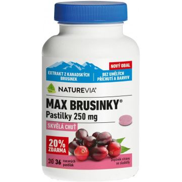 NatureVia Max Cranberry 250 mg 36 pastile