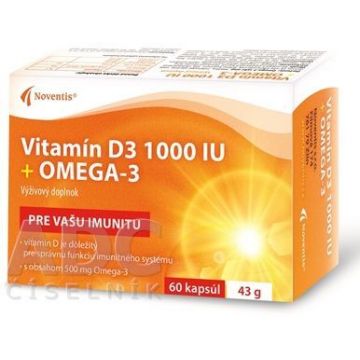 Noventis VITAMIN D3 1000 UI + OMEGA-3, 60 capsule